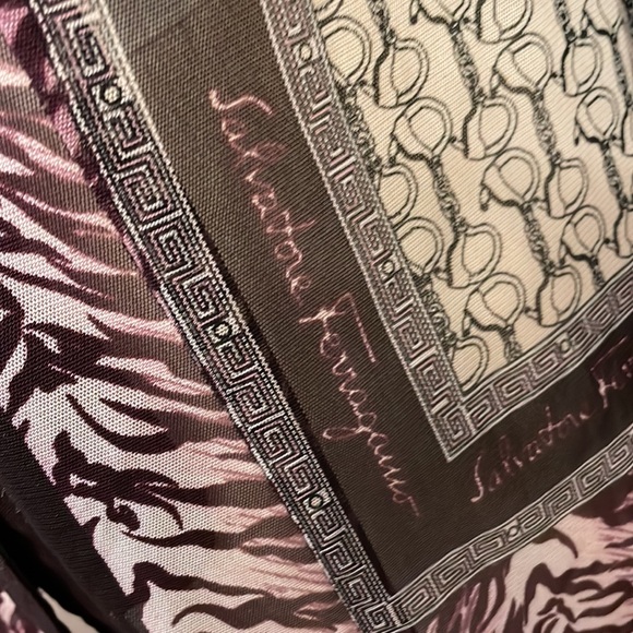 Salvatore Ferragamo Logo Zebra Print Mesh Button Down Shirt size M - Picture 2 of 10